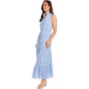 London Times Blue & White Floral Ruffle Sleeveless Midi Dress, NWT, size 12